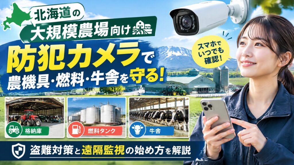 【北海道の大規模農場向け】防犯カメラで農機具・燃料・牛舎を守る！盗難対策と遠隔監視の始め方